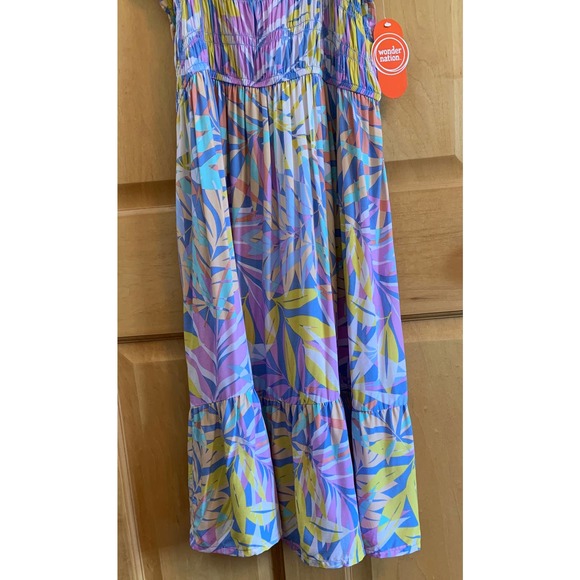 NWT, Wonder Nation Girl's Sz XXL (18) Smocked Midi Multi-color Dress - Picture 6 of 9